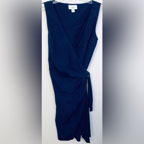 LOFT Women's Navy sleeveless Wrap Dress size 8 - Picture 1 of 6